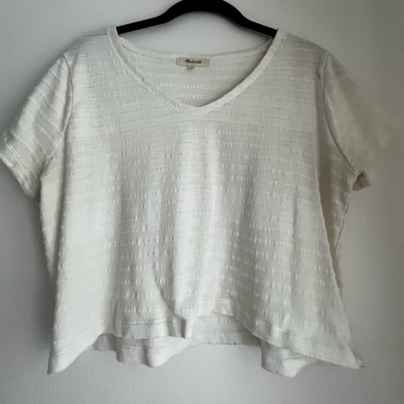 Madewell Cream knit crop top SM - Picture 1 of 7